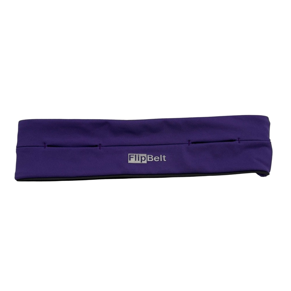 FlipBelt Classic Running Belt Unisex Medium Purple Excellent Reflective Pouch